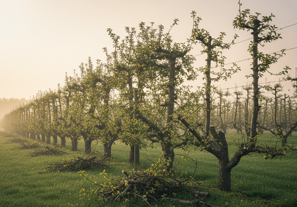 Taille sévère arbres fruitiers en palmette espalier