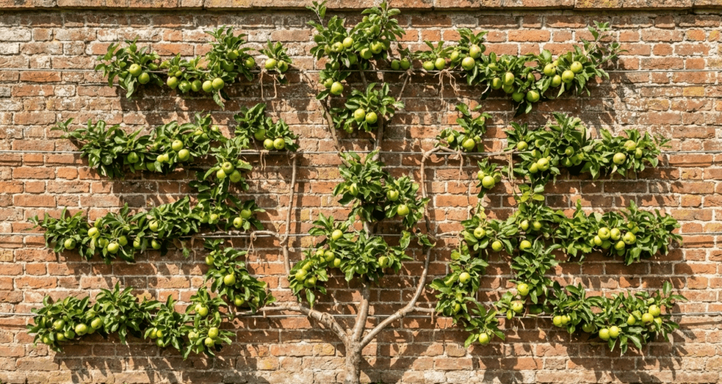 Arbre fruitier palissé en espalier